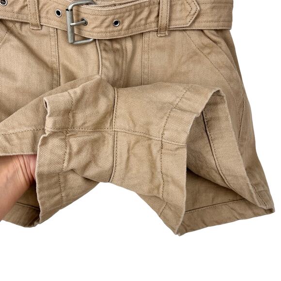 BlankNYC Tan Belted High-Waisted Paperbag Denim Shorts 24 Utility - Picture 6 of 8